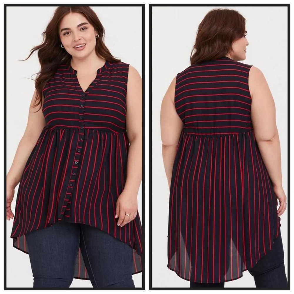 Torrid Lexie Georgette Tunic Tank Top Size 1